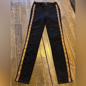 PAIGE Black Jeans with Leopard Side Stripes😎❤️